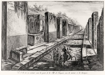 Pohled na ulici Brány města Pompeje z Antiquites de Pompeia od G.B. Piranesi, vyryl Francesco Piranesi (1758-1810) 1804 od Giovanni Battista Piranesi