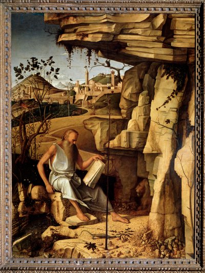Svatý Jeroným v poušti Obraz od Giovanniho Belliniho dit il Giambellino (asi 1430-1516) 1479 Rozměr 145x114 cm Palazzo Pitti Florence od Giovanni Bellini
