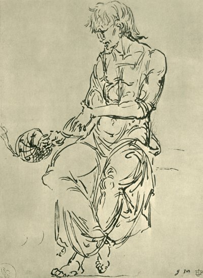 Sedící muž s astronomickým přístrojem, konec 15. století, 1943. od Giovanni Bellini