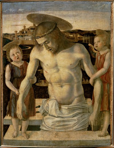 Mrtvý Kristus podpíraný dvěma anděly... od Giovanni Bellini