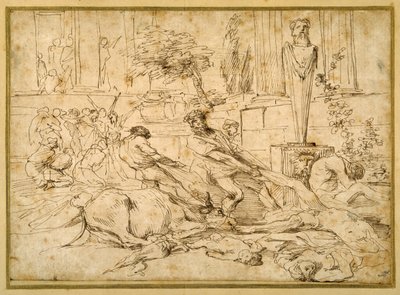 Mor v Ashdodu (pero a inkoust na papíře) od Giovanni Benedetto (1609 64) Castiglione