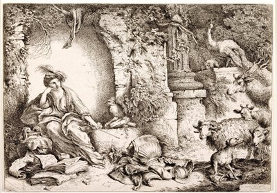 Circe měnící Odysseovy muže ve zvířata od Giovanni Benedetto Castiglione