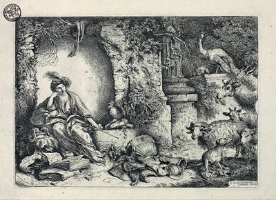 Circe promění Odysseovy společníky ve zvířata od Giovanni Benedetto Castiglione