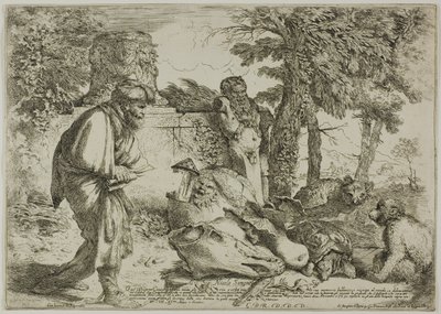 Diogenes hledá čestného muže od Giovanni Benedetto Castiglione