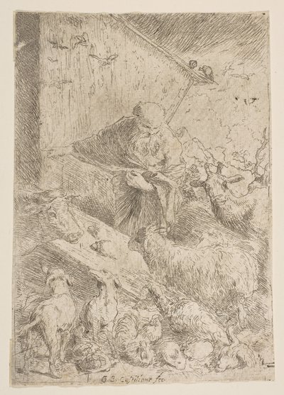 Noe pustil zvířata do archy, ca. 1630. od Giovanni Benedetto Castiglione