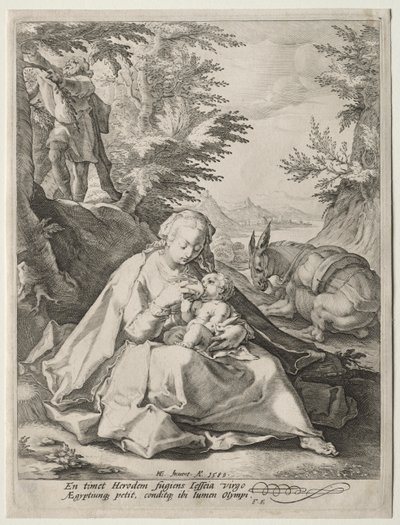 Odpočinek na útěku do Egypta od Giovanni Benedetto Castiglione