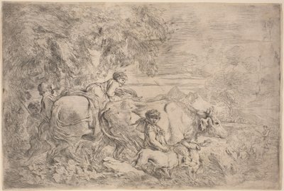 Pastýři následují své stádo od Giovanni Benedetto Castiglione