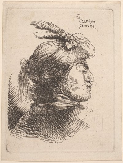 Malá orientální hlava od Giovanni Benedetto Castiglione