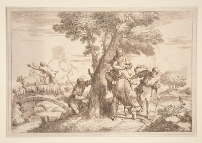 Útěk do Egypta od Giovanni Benedetto Castiglione