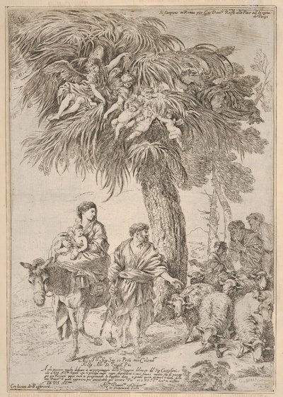 Svatá rodina na jejich útěku do Egypta, ca. 1647. od Giovanni Benedetto Castiglione