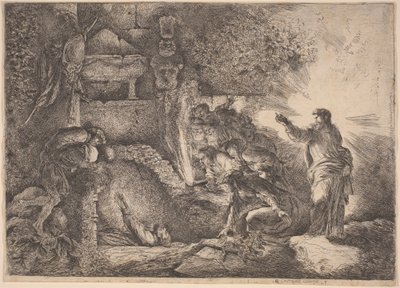 Vzkříšení Lazara od Giovanni Benedetto Castiglione