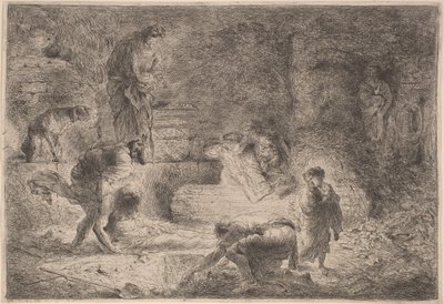 Tobit pohřbívání mrtvých od Giovanni Benedetto Castiglione