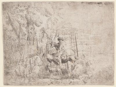 Mladý ovčák na koni od Giovanni Benedetto Castiglione