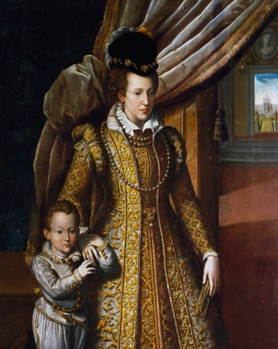 Portrét Joanny Rakouské, velkovévodkyně toskánské, od Giovanniho Bizzelliho, malba od Giovanni Bizzelli