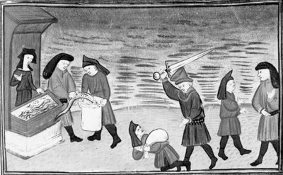 Dekameron, Biondello ukazuje Ciaccovi mloky; Filippo napadá Biondella; Ciacco a Biondello se usmiřují. Den devátý, zpráva č. 8 od Giovanni Boccaccio