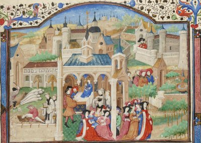 Dekameron, Odjezd vypravěčů Dekameronu z Florencie od Giovanni Boccaccio