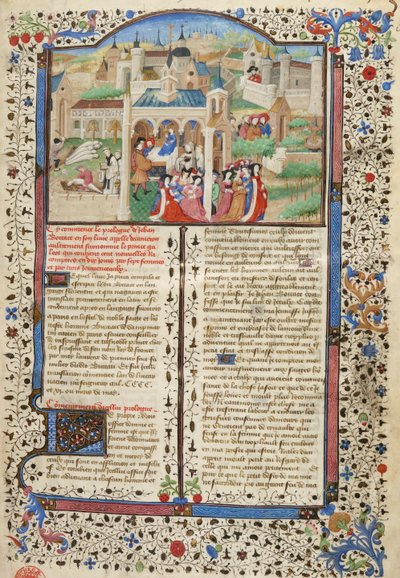 Dekameron, Odjezd vypravěčů Dekameronu z Florencie od Giovanni Boccaccio