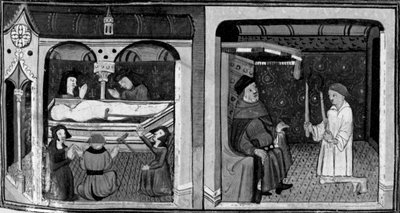 Dekameron, Mrzáci a postižení jdou k hrobu světce; Martellino se objeví u soudu. Druhý den, povídka 1 od Giovanni Boccaccio