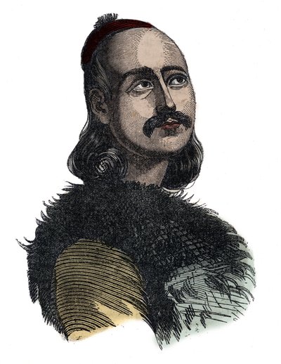 Markos Botsaris (Marco Botzaris) generál a hrdina řecké války za nezávislost 1788-1823 - rytina Giovanni Boggi od Giovanni Boggi
