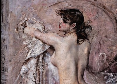 Po koupelně detail od Giovanni Boldini