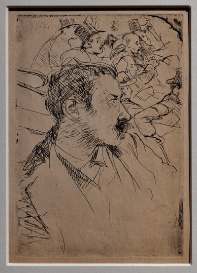 V opeře v Paříži, c.1880 (pruhované na papíře) od Giovanni Boldini