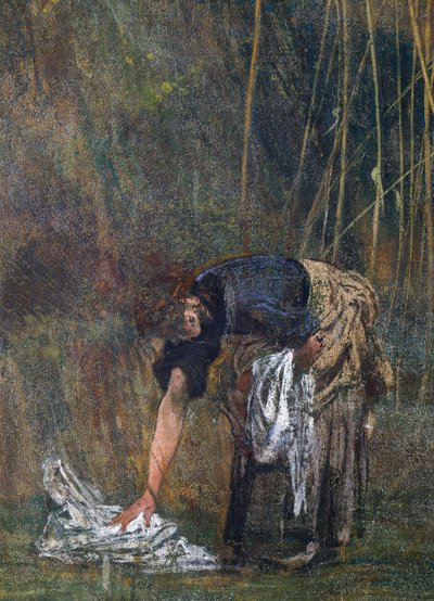 Rolnická žena zvedla její prádlo od Giovanni Boldini