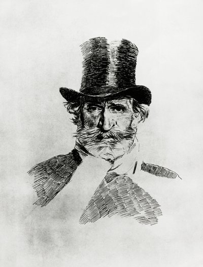 Portrét Giuseppe Verdiho (1813-1901), italský skladatel, kresba Giovanni Boldini (1842-1931) od Giovanni Boldini
