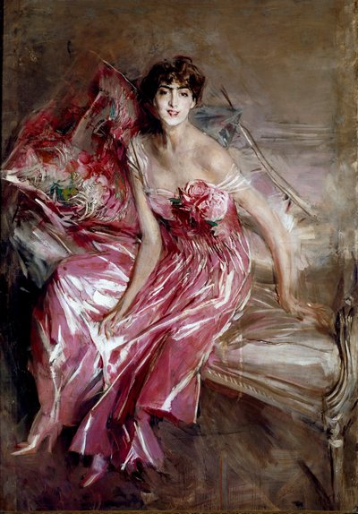 Portrét Madame Olivie Concha de Fontecilla aneb Dáma v růžovém obraz od Giovanniho Boldiniho od Giovanni Boldini