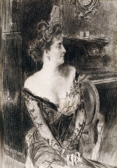 Portrét Madame X, kolem 1901-1902 od Giovanni Boldini