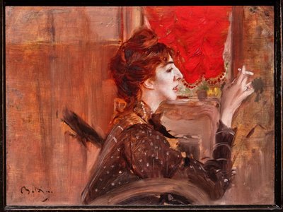 Červená opona od Giovanni Boldini