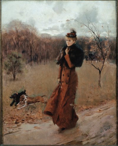 Procházka do parku v Neapoli (olej na plátně) od Giovanni Boldini