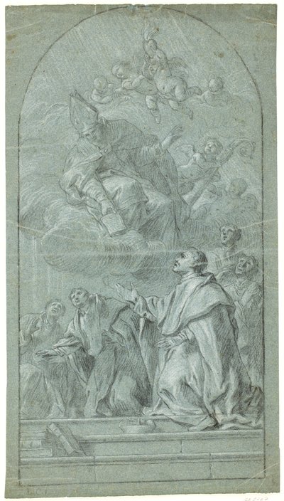Augustiniánský mnich přijímající vládu svého řádu od svatého Augustina od Giovanni Bonati