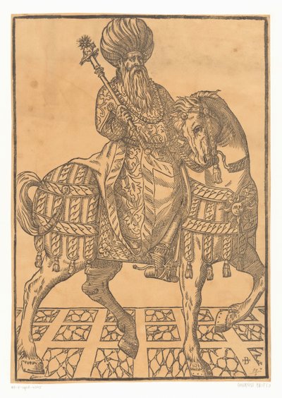 Muž s turbanem na koni od Giovanni Britto