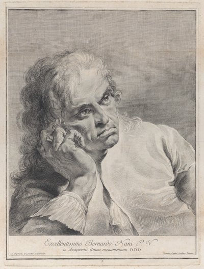 Zamyšlený muž opírající si hlavu o ruku, 1743. od Giovanni Cattini