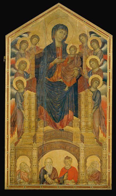 Madona Nejsvětější Trojice, namalováno kolem roku 1260 pro kostel Nejsvětější Trojice ve Florencii (malba na dřevě) od Giovanni Cimabue