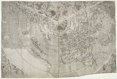 Mapa světa, Mundu [sic] spericum...budete znát píli Johna Matthewa Contareniho.. od Contariniho, Giovanniho a Francesca Rosselliho od Giovanni Contarini