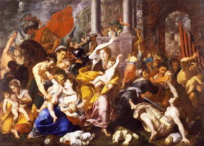Masakr neviňátek, Johann Christoph Storer (1611-1671), olej na plátně, 300x420 cm, Kostel sv. Eustorgia, Milán, Itálie. od Giovanni Cristoforo Storer