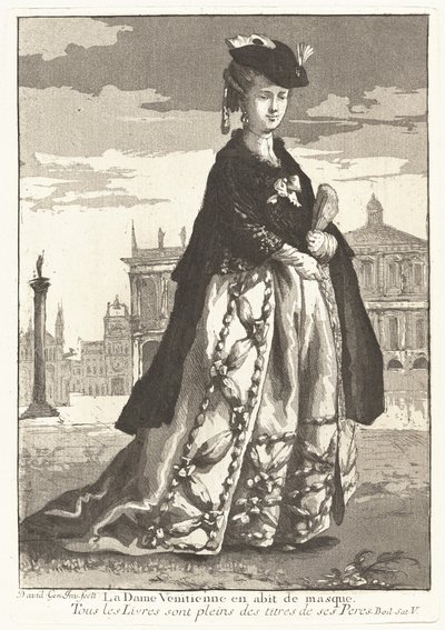 La Dame Venitienne en habit de masque (Benátská žena v karnevalových šatech) od Giovanni David
