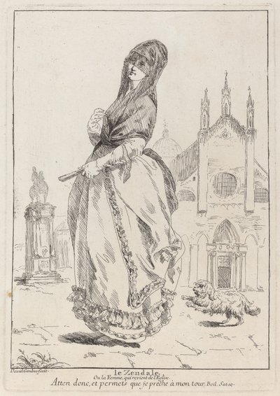 Le Zendale (Žena v kápi aneb žena vracející se z kostela) od Giovanni David
