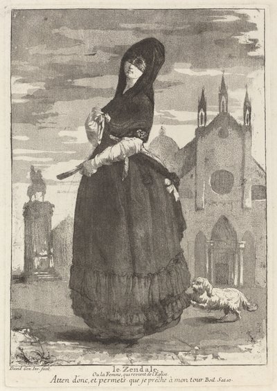 Le Zendale (Žena v kápi aneb žena vracející se z kostela) od Giovanni David