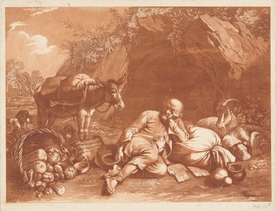 Starý muž opřený o pytel od Giovanni De Pian after Francesco Londonio