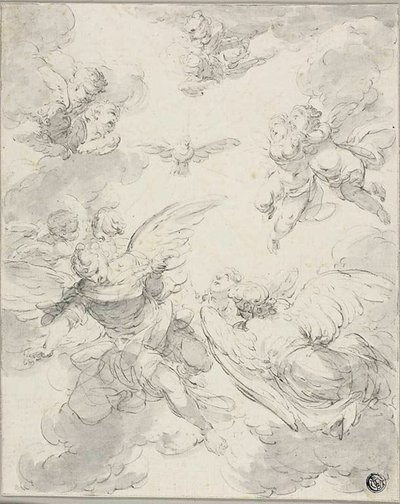 Duch svatý a andělé od Giovanni Domenico Ferretti