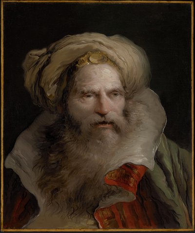 Vousatý muž v turbanu od Giovanni Domenico Tiepolo