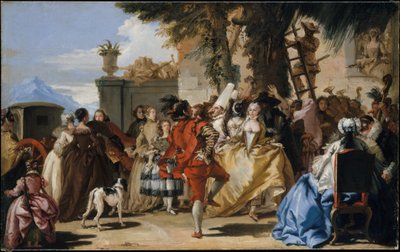 Tanec na venkově od Giovanni Domenico Tiepolo