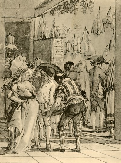 Obchod s uzeným zbožím, 1791, 1928 od Giovanni Domenico Tiepolo