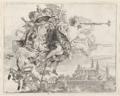 Zbraně Karla Philippa von Greiffenklau, prince biskupa z Würzburgu od Giovanni Domenico Tiepolo
