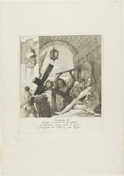 Kristus přijímá kříž, deska druhá z křížové cesty od Giovanni Domenico Tiepolo