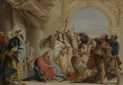 Kristus a žena přistižená při cizoložství od Giovanni Domenico Tiepolo