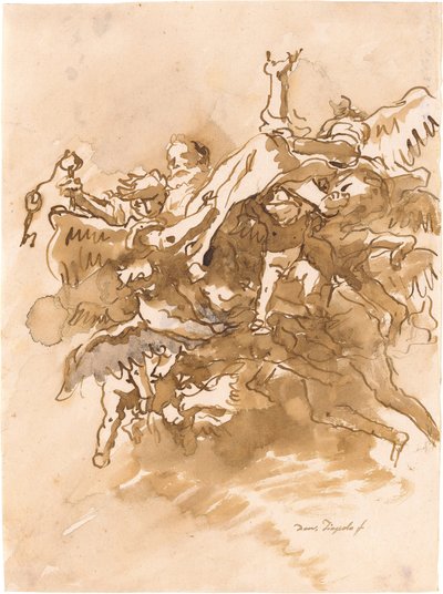 Der heilige Petrus von Engeln in den Himmel getragen od Giovanni Domenico Tiepolo