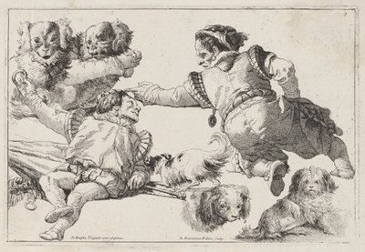 Trpaslíci a psi od Giovanni Domenico Tiepolo